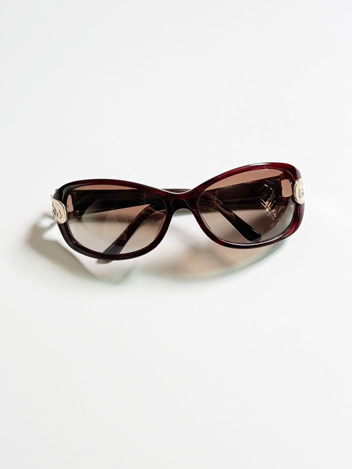 90s 버건디 볼드 스퀘어 틴트 빈티지 선글라스 상품이미지1