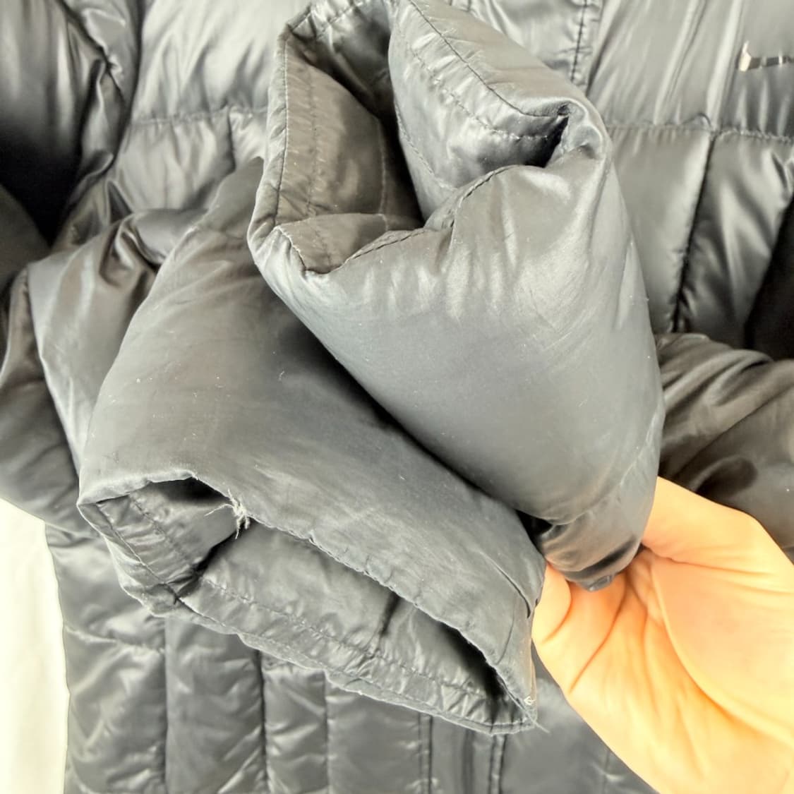 (90) 나이키 우먼스 올드스쿨 덕다운 퀄팅 패딩 자켓 블랙 상품이미지5