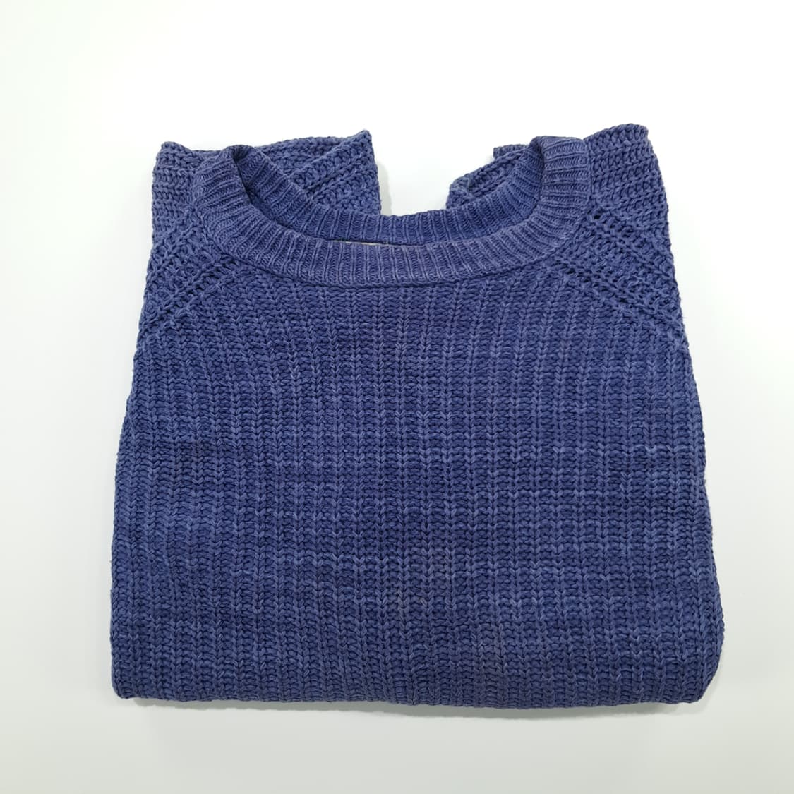 CN895 L 엘엘빈 80s USA 인디고 블루 긴팔 니트 스웨터 상품이미지8