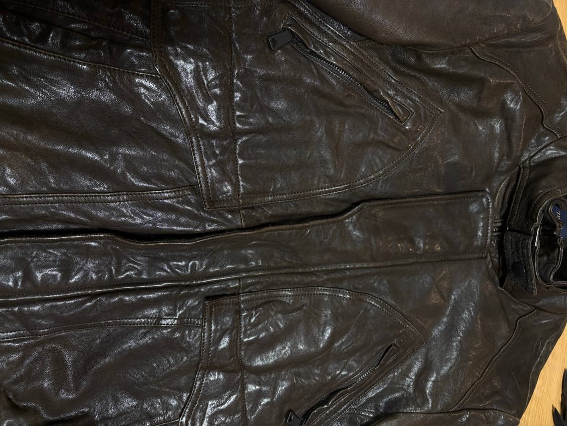 Ziozia 다크 브라운 가죽자켓 상품이미지5