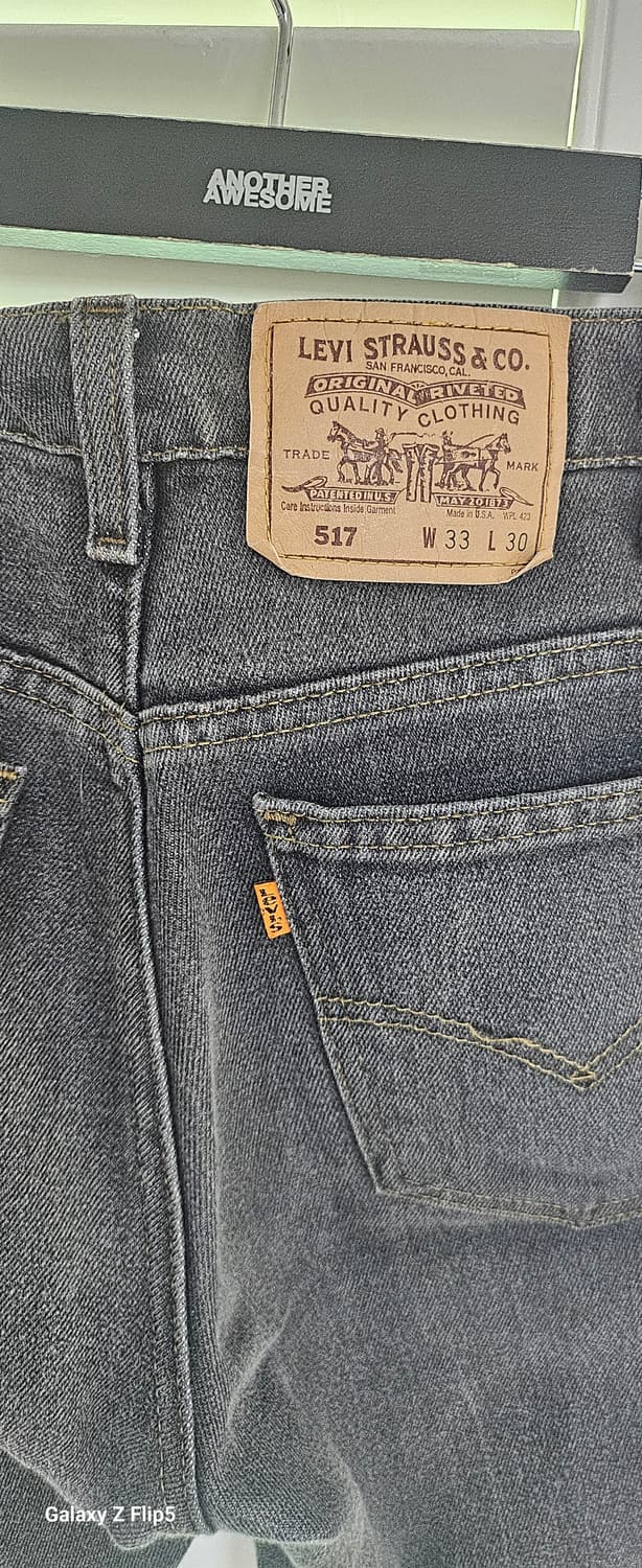 리바이스 517 오렌지탭 블랙 빈티지 데님 W33 부츠컷 상품이미지3