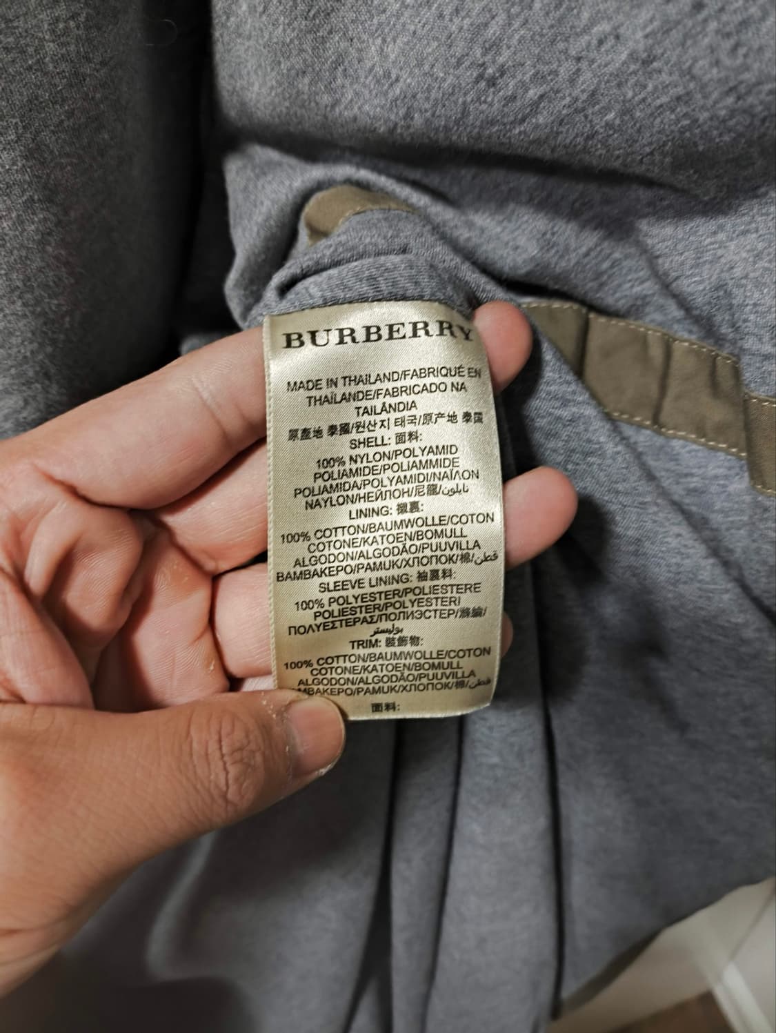 L 버버리 나일론 스트링 후드 야상 모즈코트 카키 상품이미지10