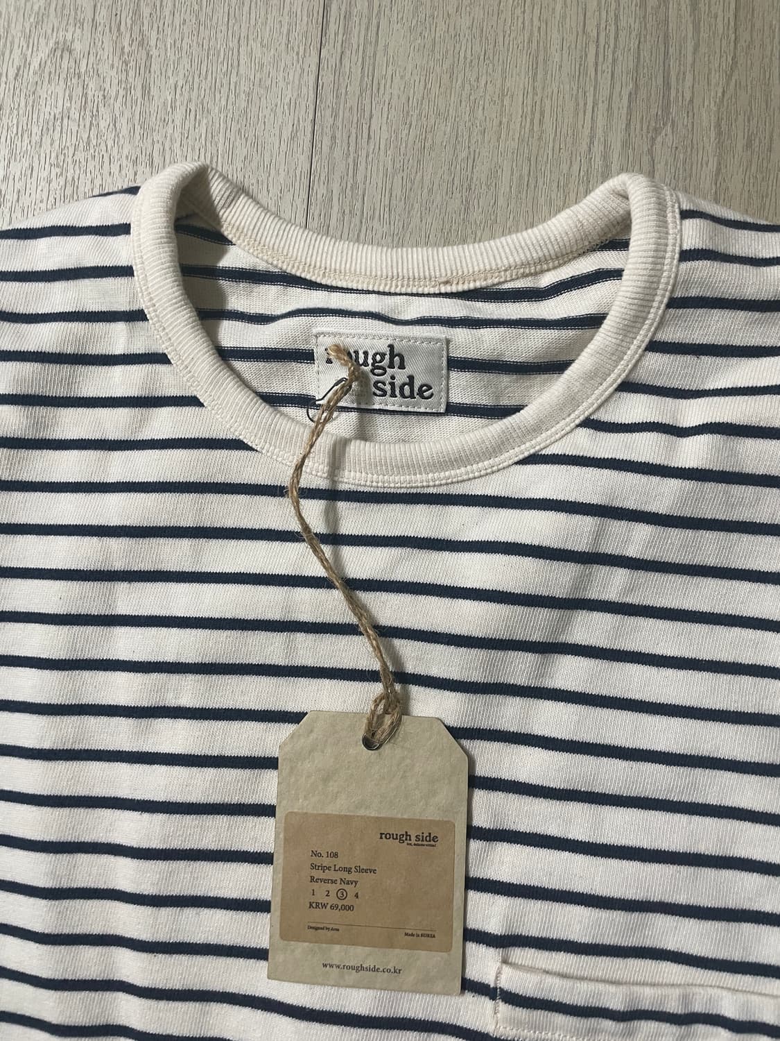 [3] 러프사이드 스트라이프 롱슬리브 네이비 상품이미지1
