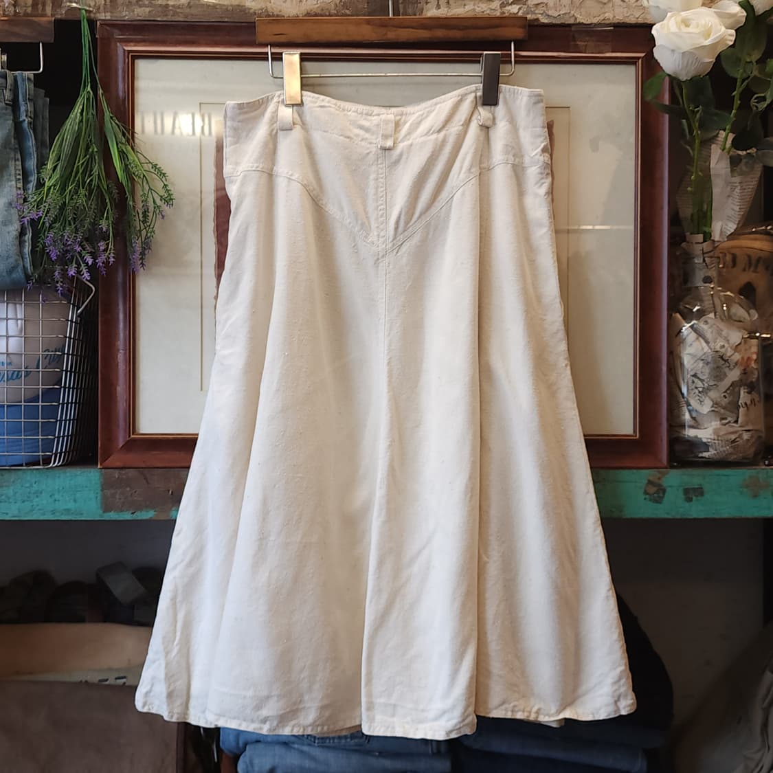 90s 빈티지 스커트 유럽  화이트 스커트 100%실크 mura 상품이미지3