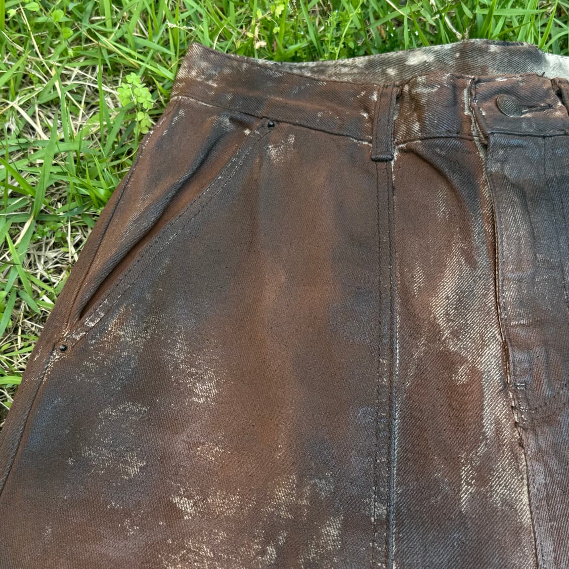 Vintage Rust Coated half pants  상품이미지5