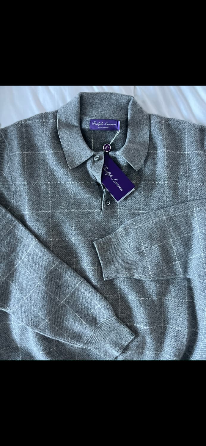 랄프로렌 퍼플라벨 캐시미어100%윈도우페인 니트 김우빈 톰포드 로로피아나 상품이미지3