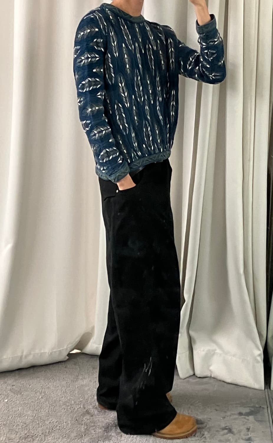 COOGI 쿠지 3D 케이블 니트 스웨터 S 상품이미지6