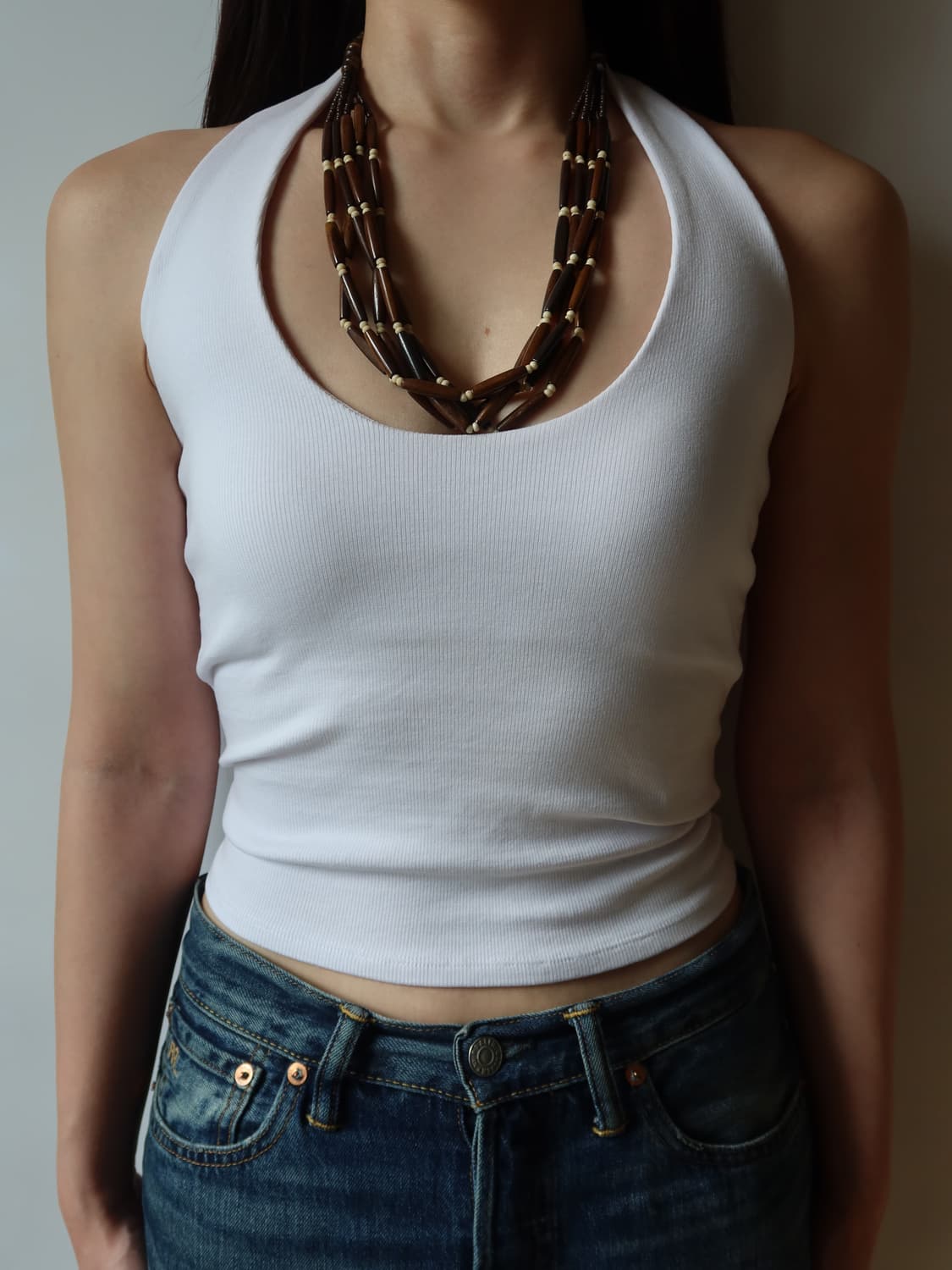 wood volume necklace 상품이미지2