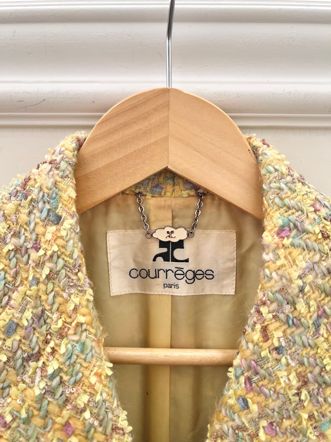 빈티지 꾸레쥬 트위드 숄카라 자켓 상품이미지3