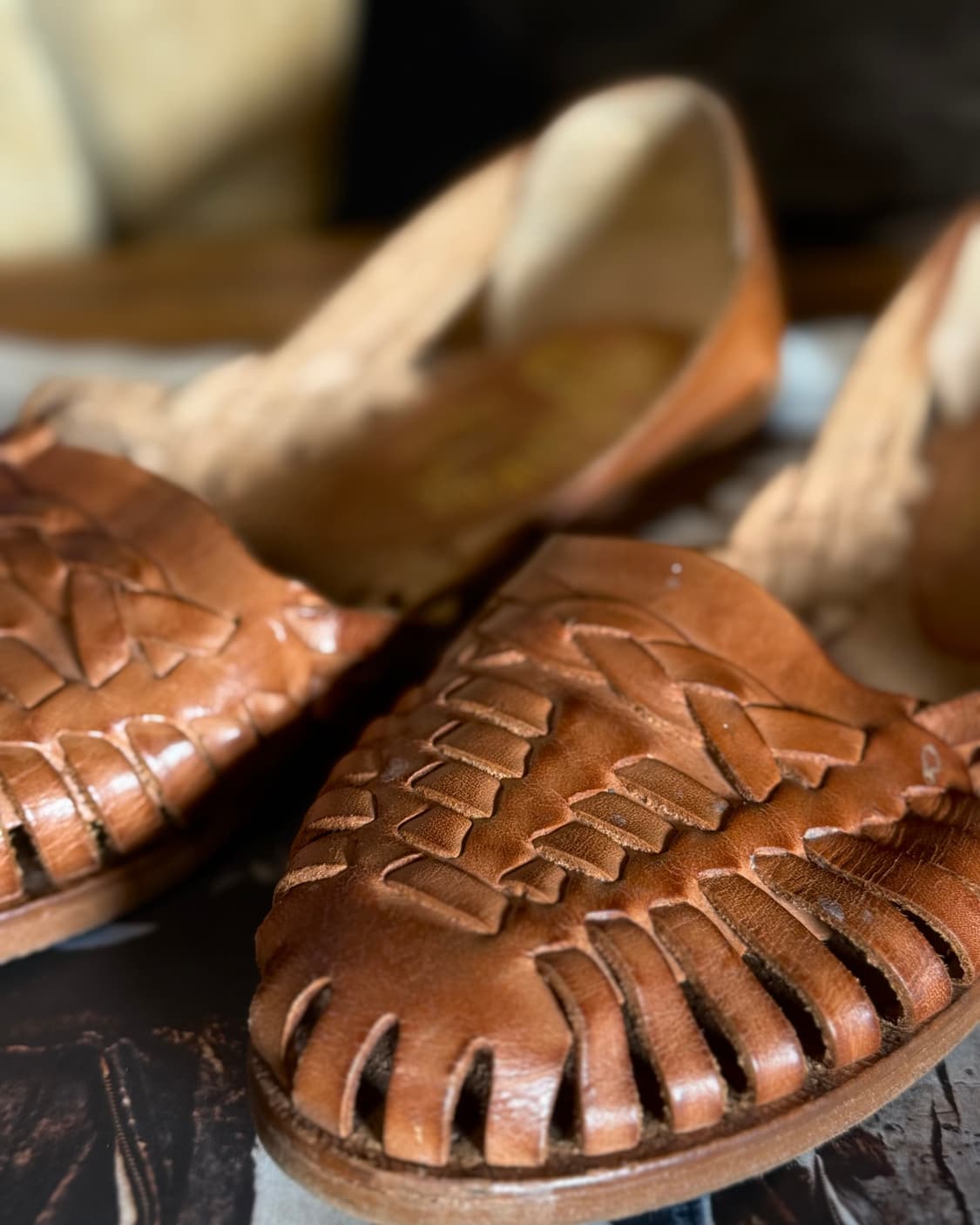 90's 카스터스 레더 후리체 샌등 6 1/2 상품이미지9