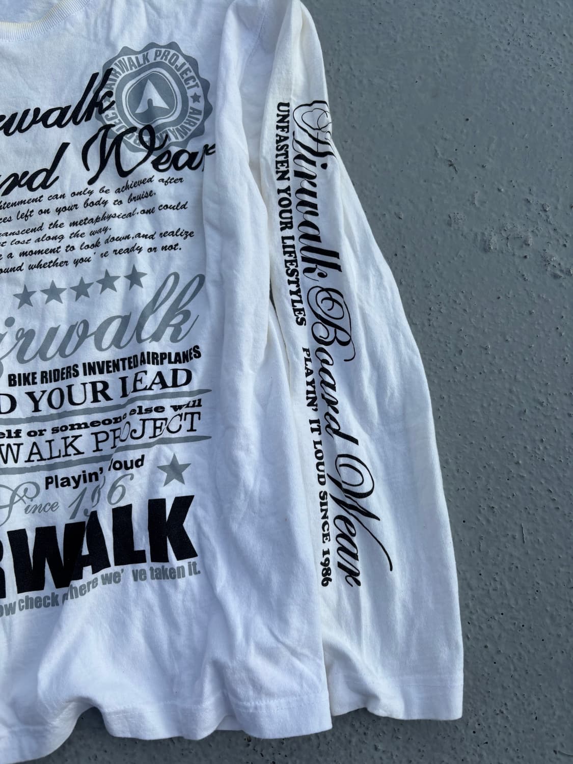 “Airwalk”Y2K Print White Sleeve 상품이미지3