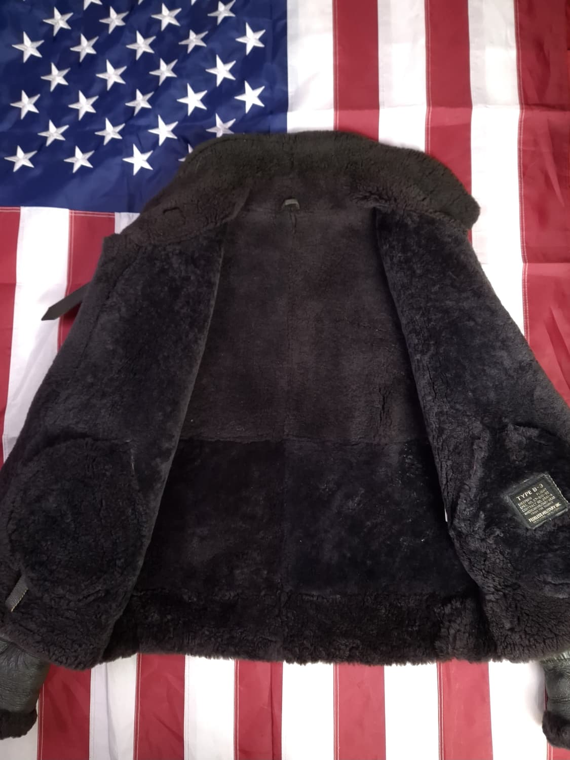 90's 국내산 미공군 B-3 TYPE 리얼레더 항공폭격기 무스탕 상품이미지10