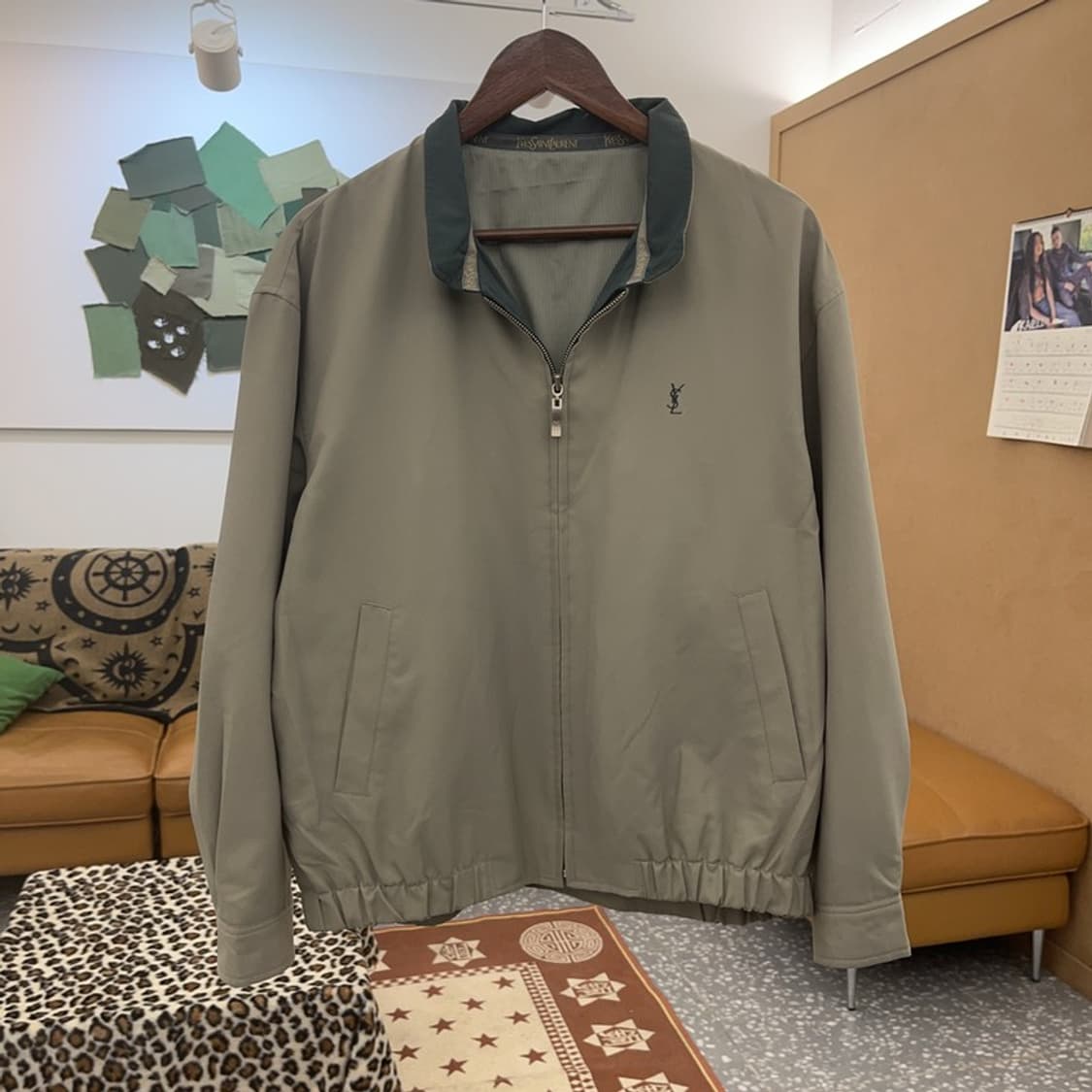 입생로랑 빈티지 시크 90's 폴리쉘 블루종 자켓 100 C09226 상품이미지3