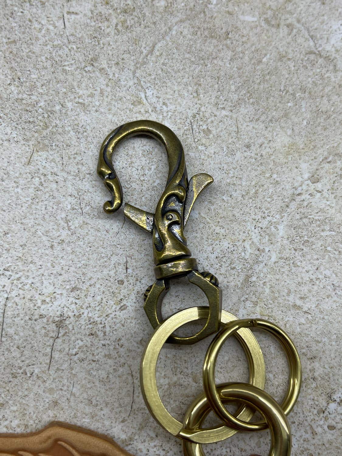 빈티지 브라스 훅 가죽 루프 키링세트 / 아메카지 워크웨어  상품이미지5