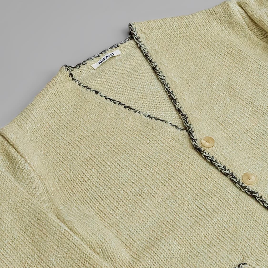 AURALEE 오라리 실크 울 카멜 믹스 니트 가디건 상품이미지8