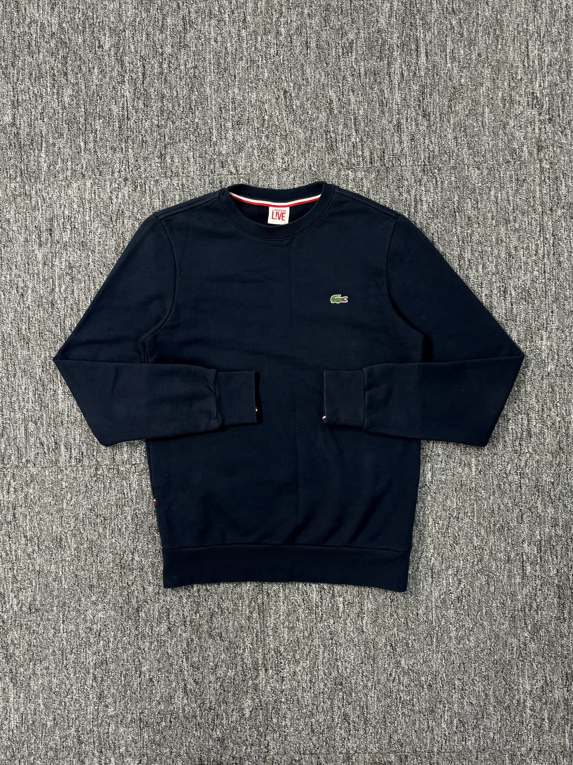 라코스테 자수로고 네이비 코튼 스웻셔츠 상품이미지1