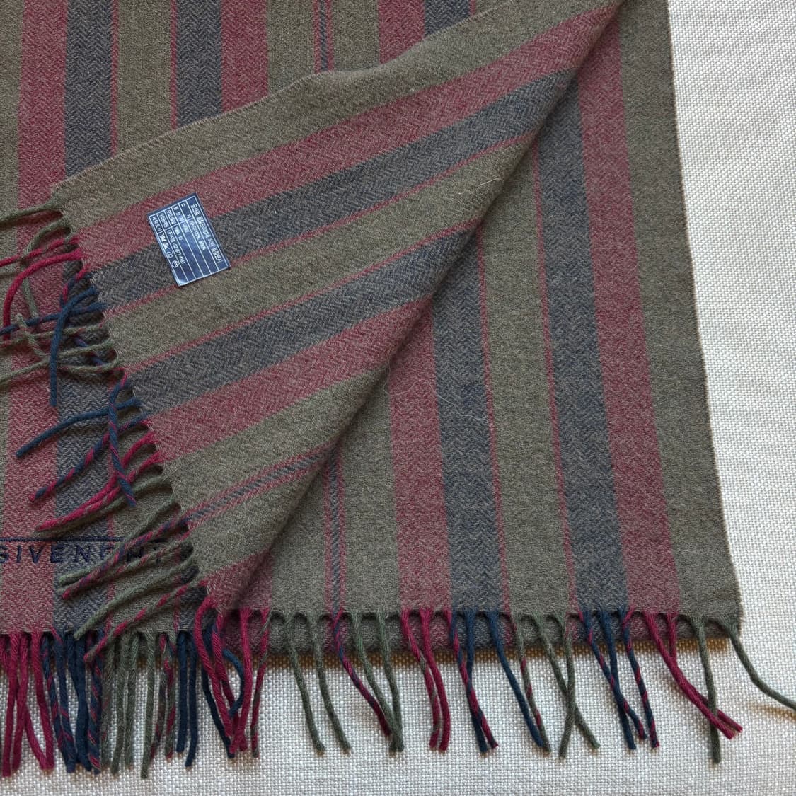 지방시 스트라이프 캐시미어 울 머플러 made italy 상품이미지7