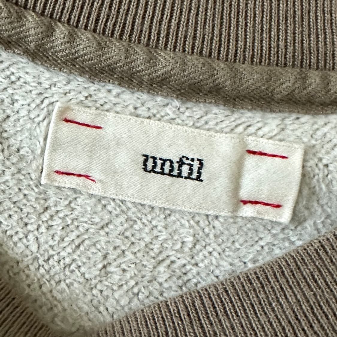 unfil 언필 리버스위브 스웻셔츠 4 사이즈 베이지 색상 상품이미지5