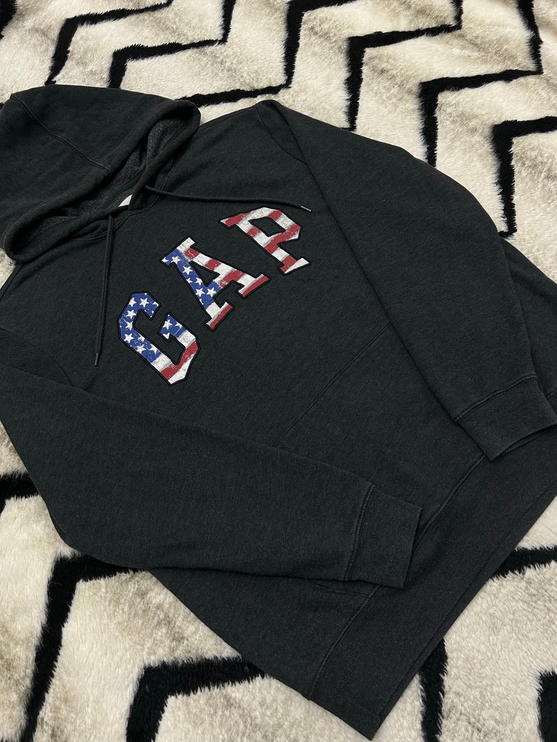 [L]GAP 성조기 후드/챠콜/기모 상품이미지2