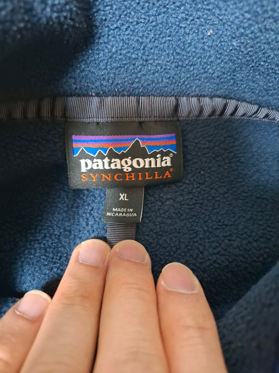 XL 파타고니아 신칠라 플리스 네이비/레드 상품이미지2