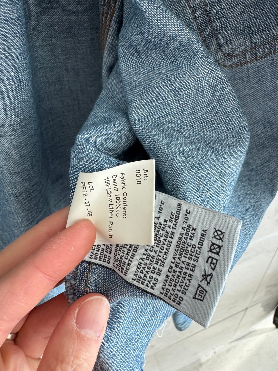 알써틴 R13 오버핏 크롭 데님 셔츠 S (남여공용) 상품이미지5