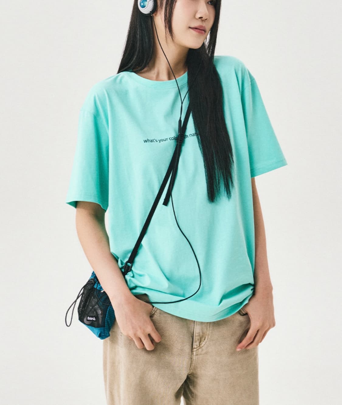 하이산 슬로건 티셔츠 오버핏 (mint) 상품이미지1