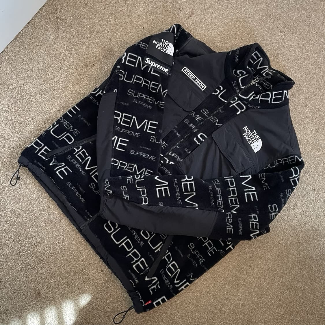 슈프림 x 노스페이스 스팁 테크 플리스 자켓 블랙 상품이미지1