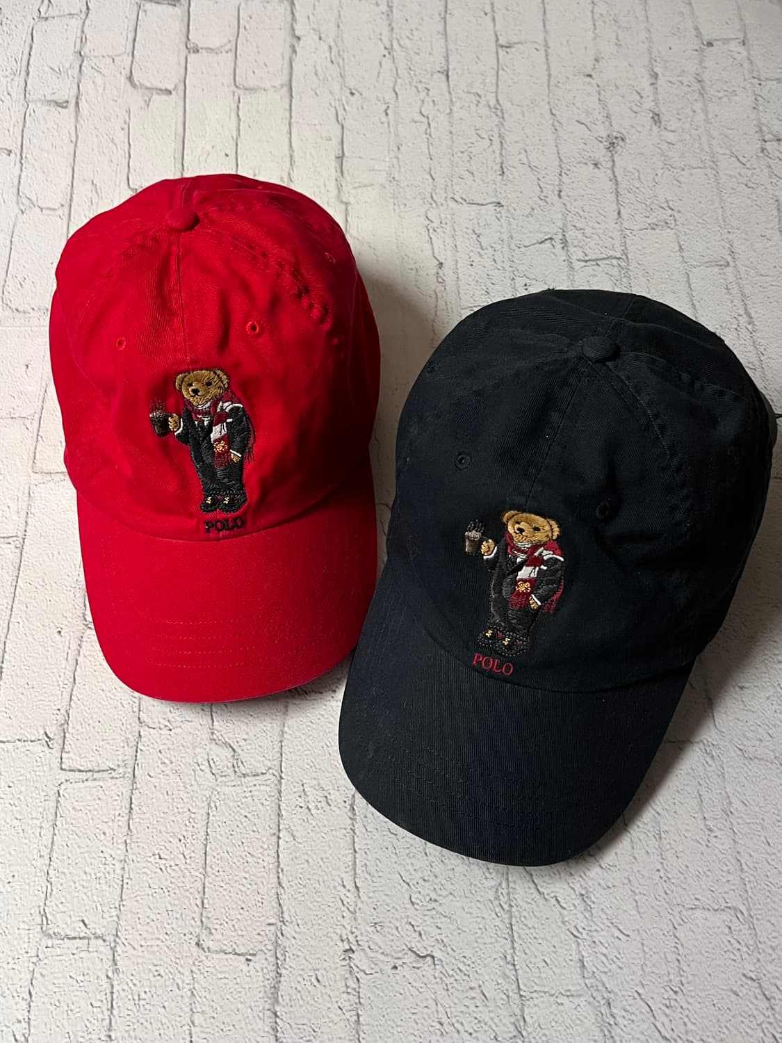90s vintage 폴로 랄프로렌 곰돌이 빈티지 모자 네이비 레드 상품이미지1