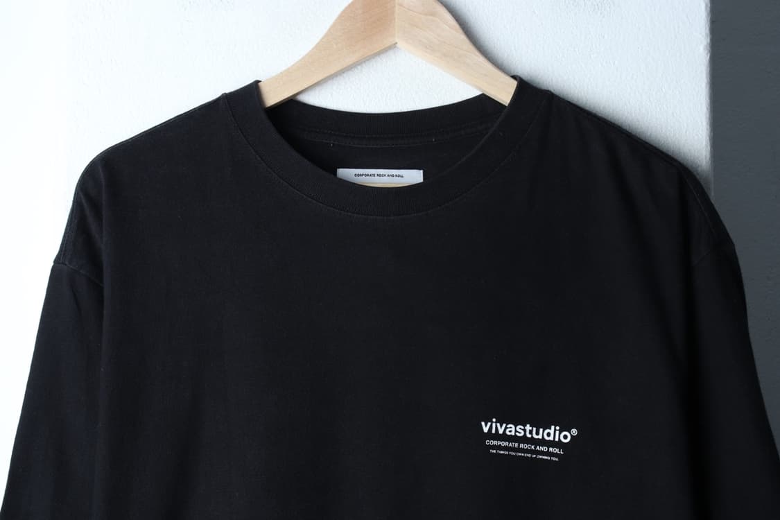 (L-XL) 비바스튜디오 반팔 티셔츠 스몰로고 블랙 올드스쿨-7B41 상품이미지3