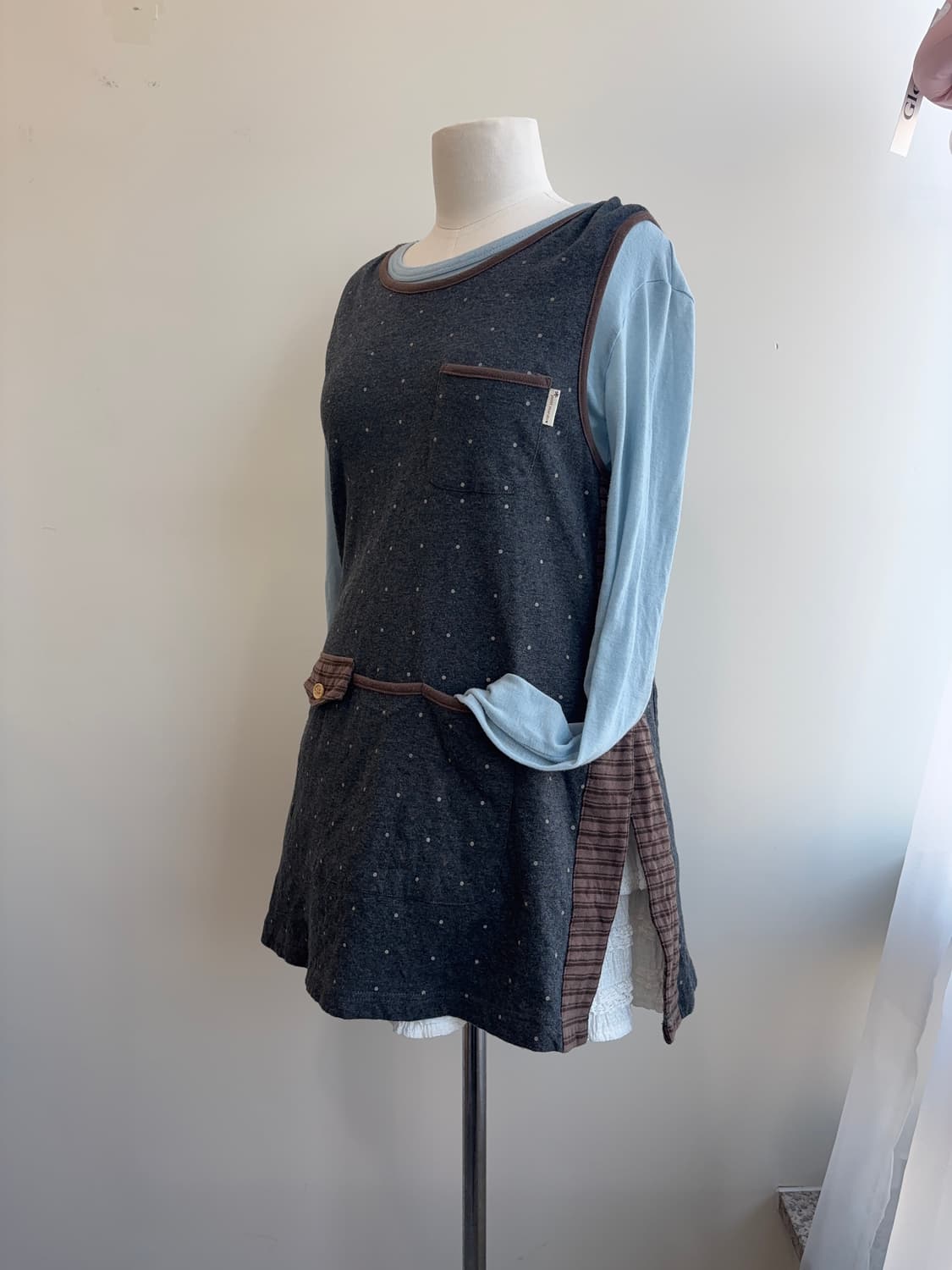 재팬 빈티지 땡땡이 유니크 레이어드 에이프런 상품이미지9