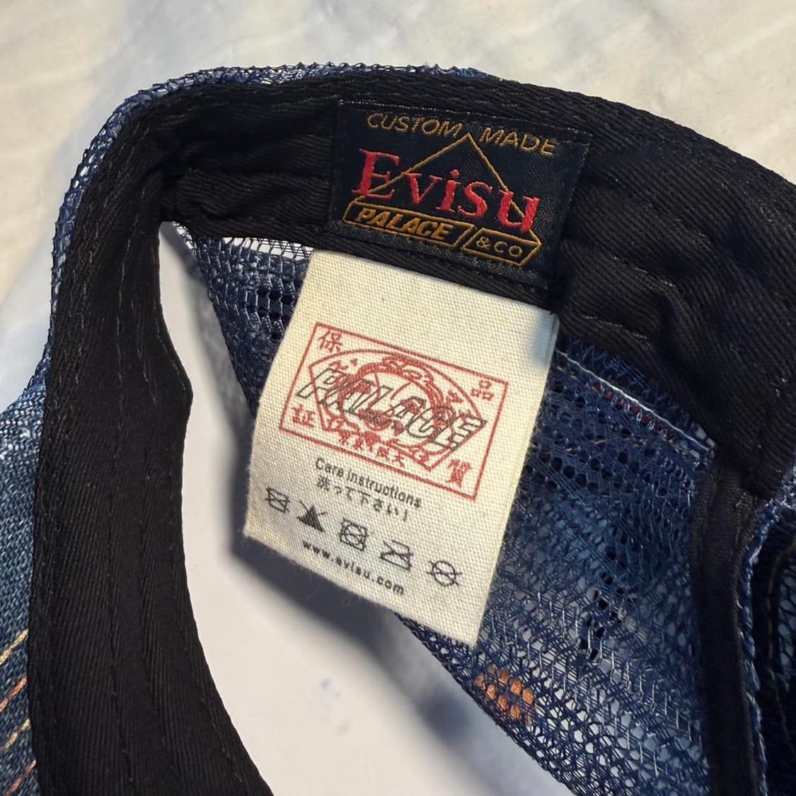 팔라스 X 에비수 데님 앤 메쉬 트러커 스톤 워시 캡 상품이미지4