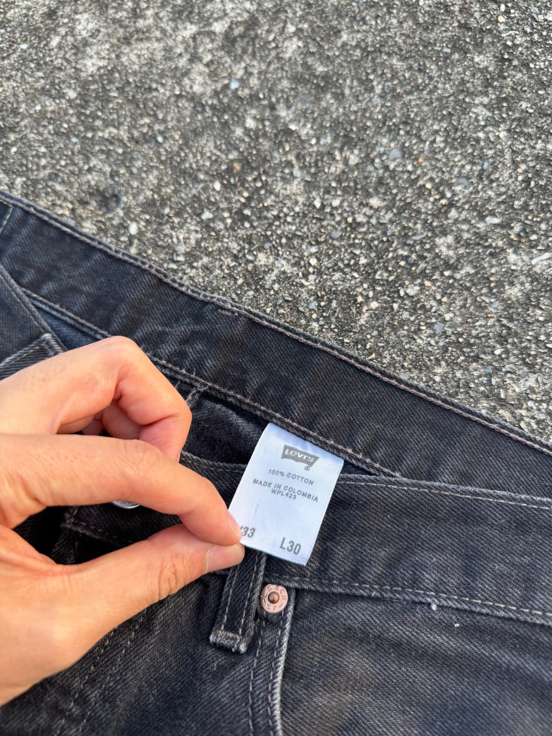 00S 빈티지 리바이스 501 흑청 워싱진 34 상품이미지3