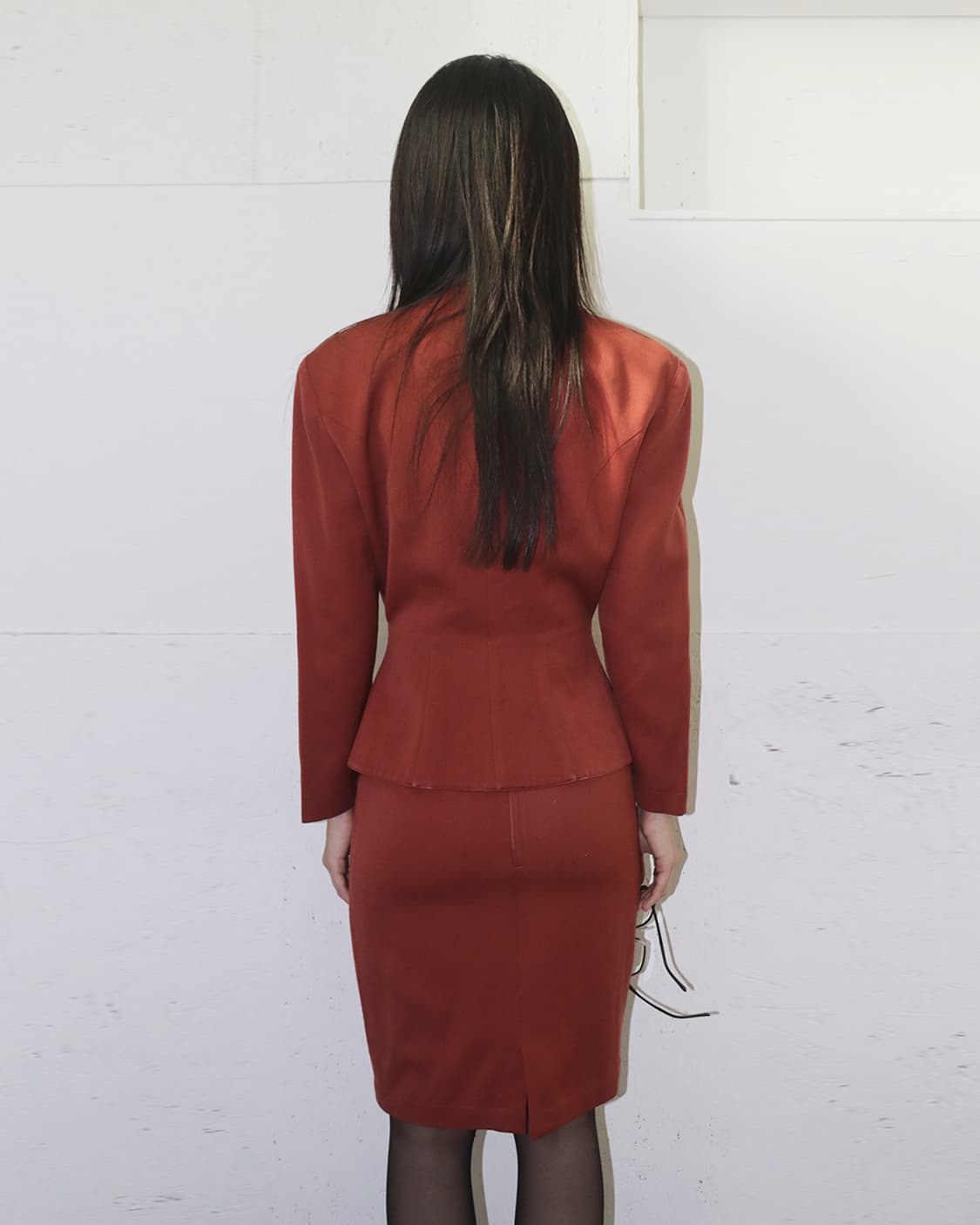 티에리 뮈글러 80s 패디드 숄더 블레이져 & 스커트 셋업 상품이미지2