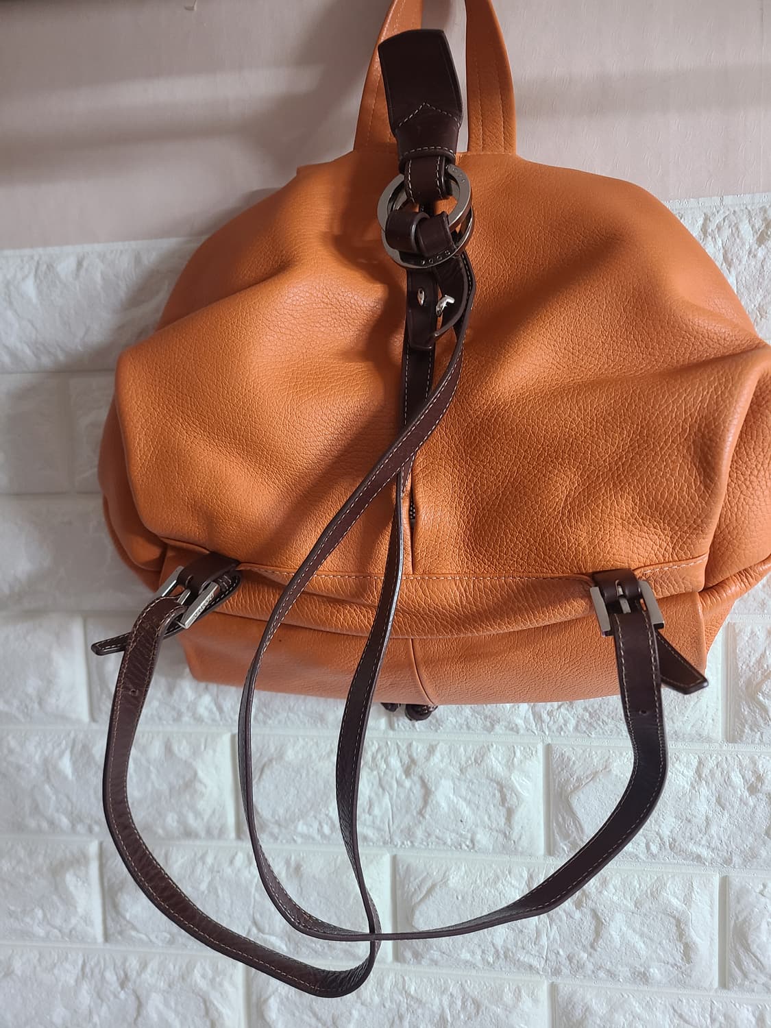 SODA 오렌지 가죽 백팩 상품이미지5