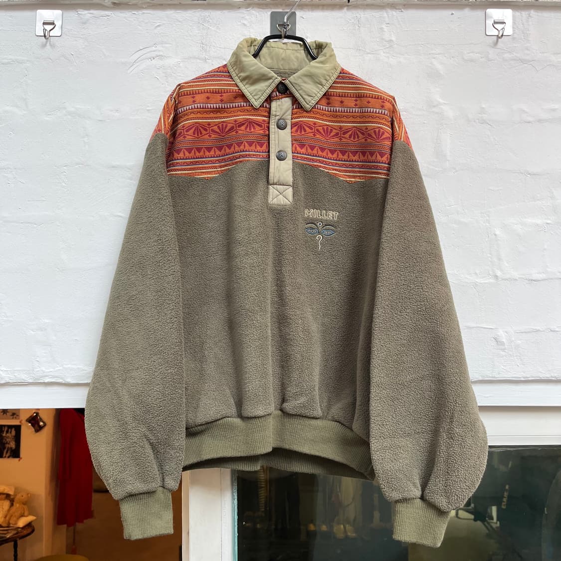 Millet 밀레 빈티지 오버핏 카라 플리스 상품이미지1