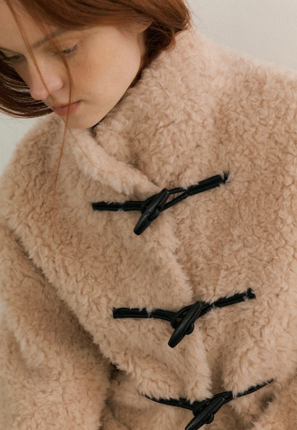 헌치 하이넥 더플 시어링 무스탕/라이트오렌지 상품이미지2