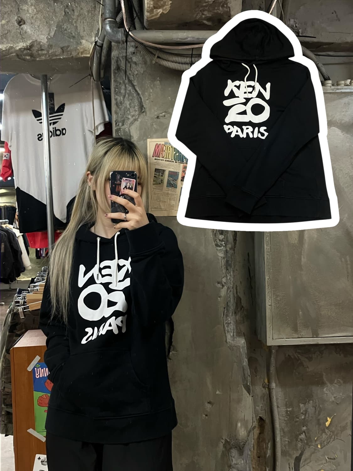 겐조 후드티 블랙 M #csz1340 상품이미지1