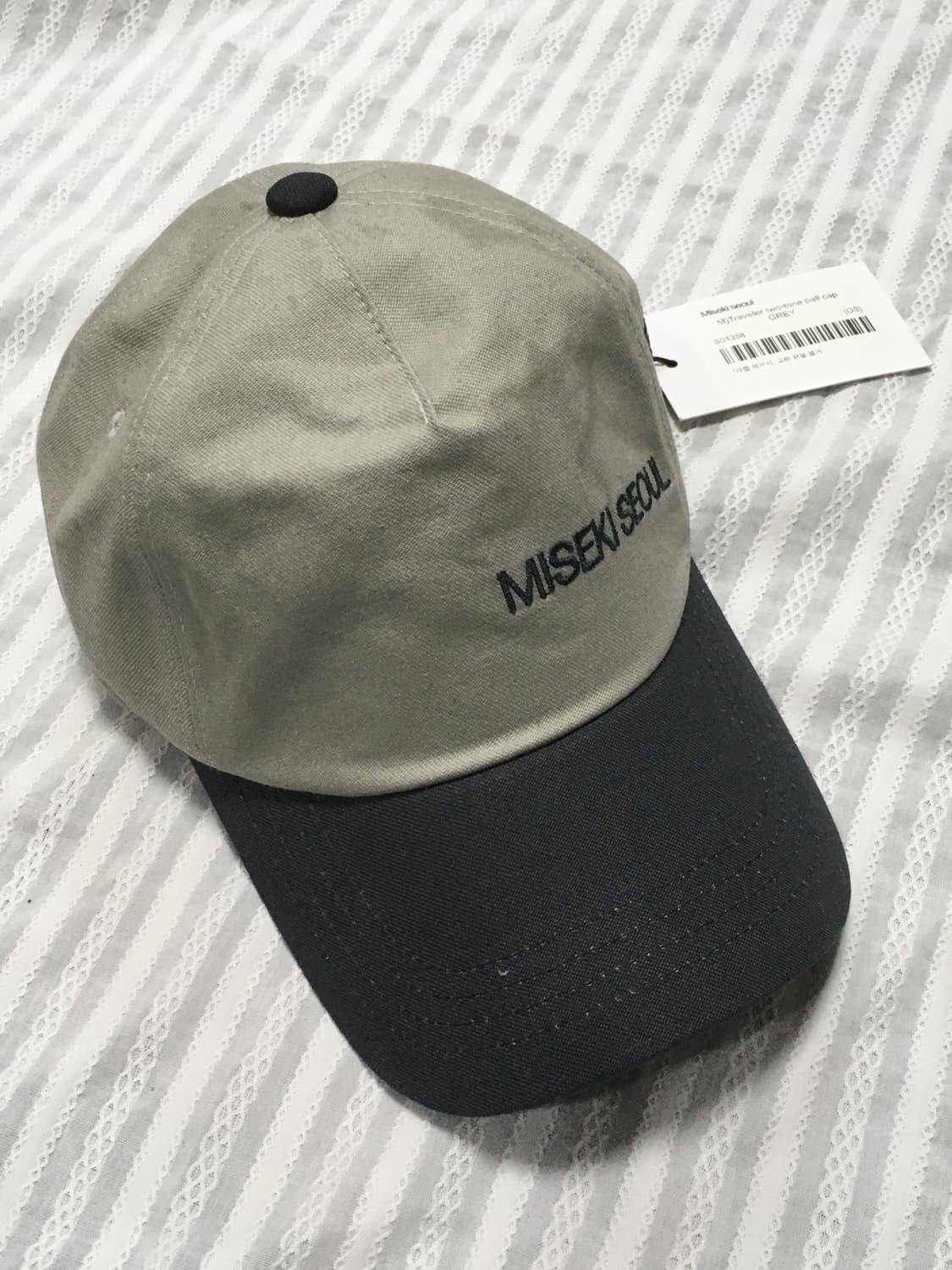 미세키서울 투톤 볼캡 모자 그레이 상품이미지2