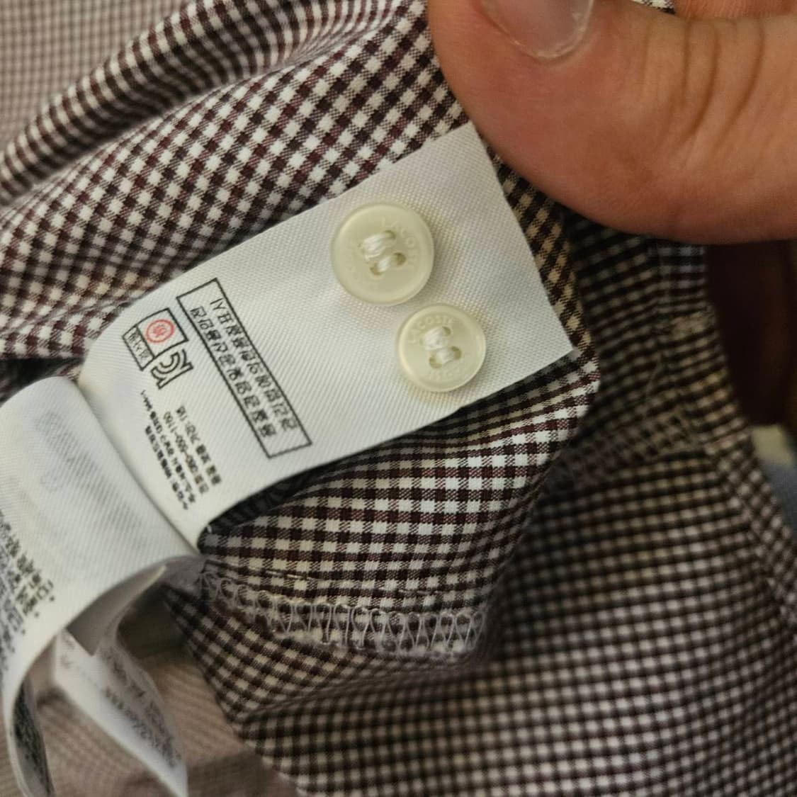 라코스테(Lacoste) 버건디 패치
잔체크 셔츠
 상품이미지6