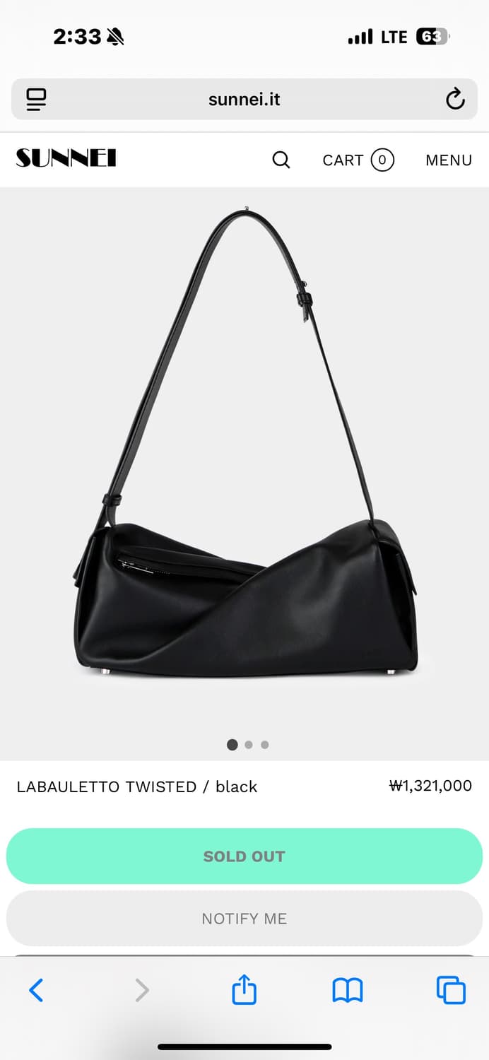 SUNNEI LABAULETTO TWISTED Bag (가격제안받아요~) 상품이미지1