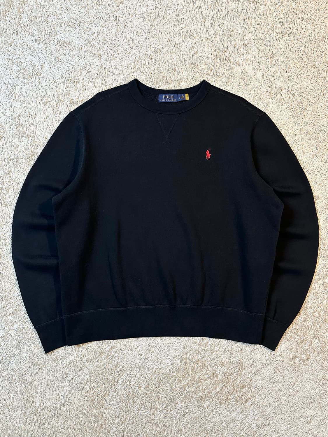 폴로 랄프로렌 신형 QR 레드포니 플리스 맨투맨 블랙 상품이미지1