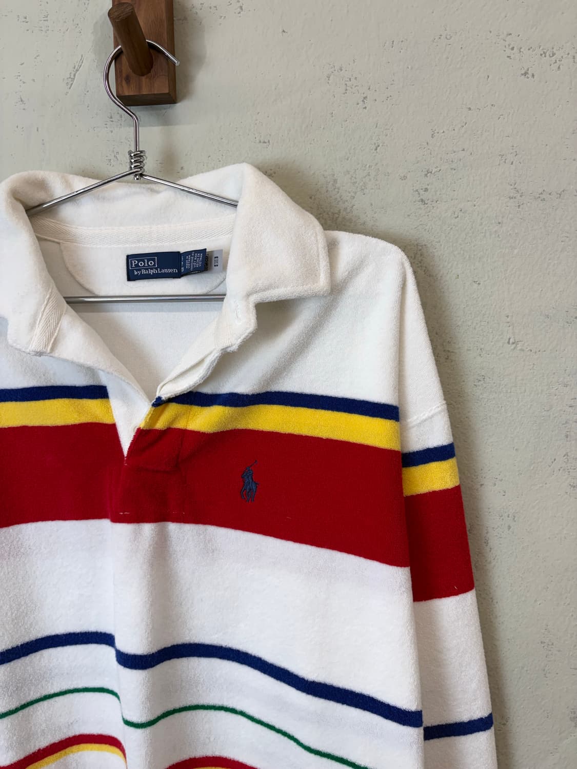 폴로랄프로렌 큐알라벨 스트라이프 테리 럭비 긴팔 카라티 상품이미지3