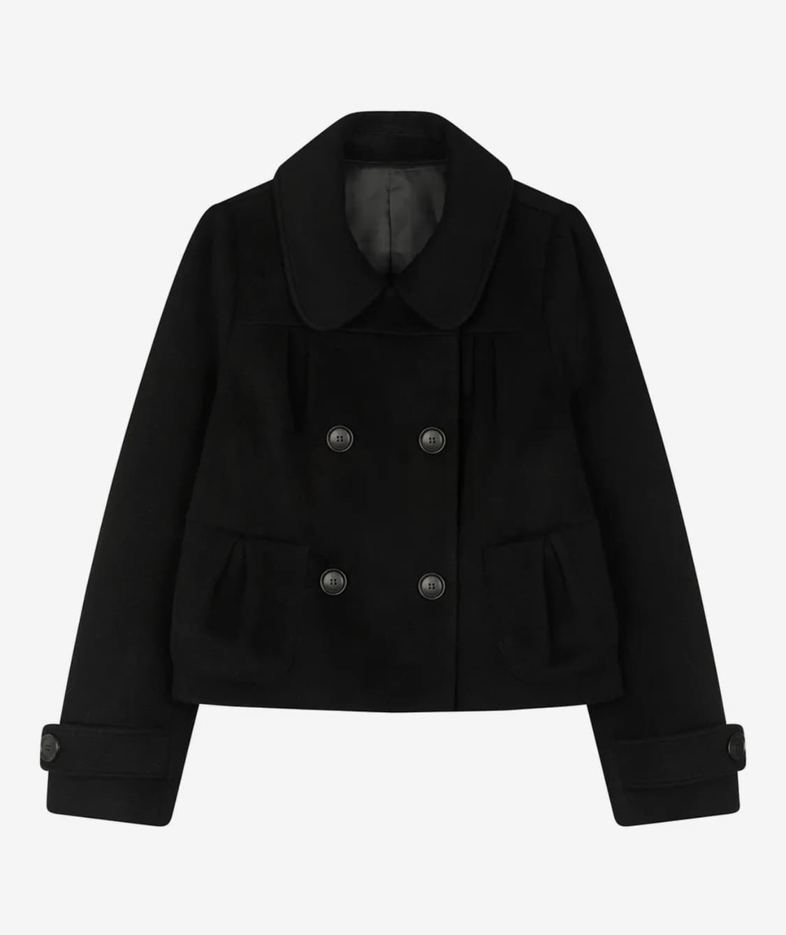 레이즈미야 캐시미어 로제 더블 숏 코트 블랙 상품이미지1