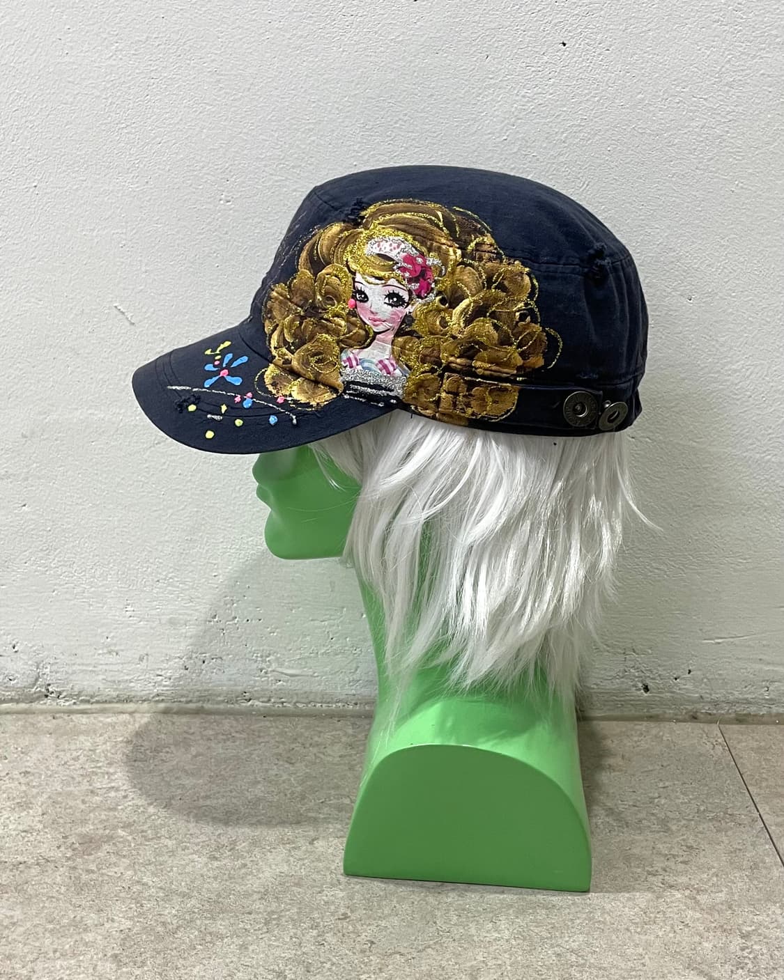 girl-printed navy cap hat  상품이미지3