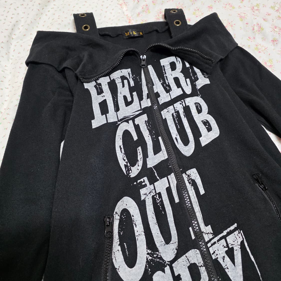 M.K.R 펑크 레터링 오프숄더 집업 원피스 mkr 상품이미지3