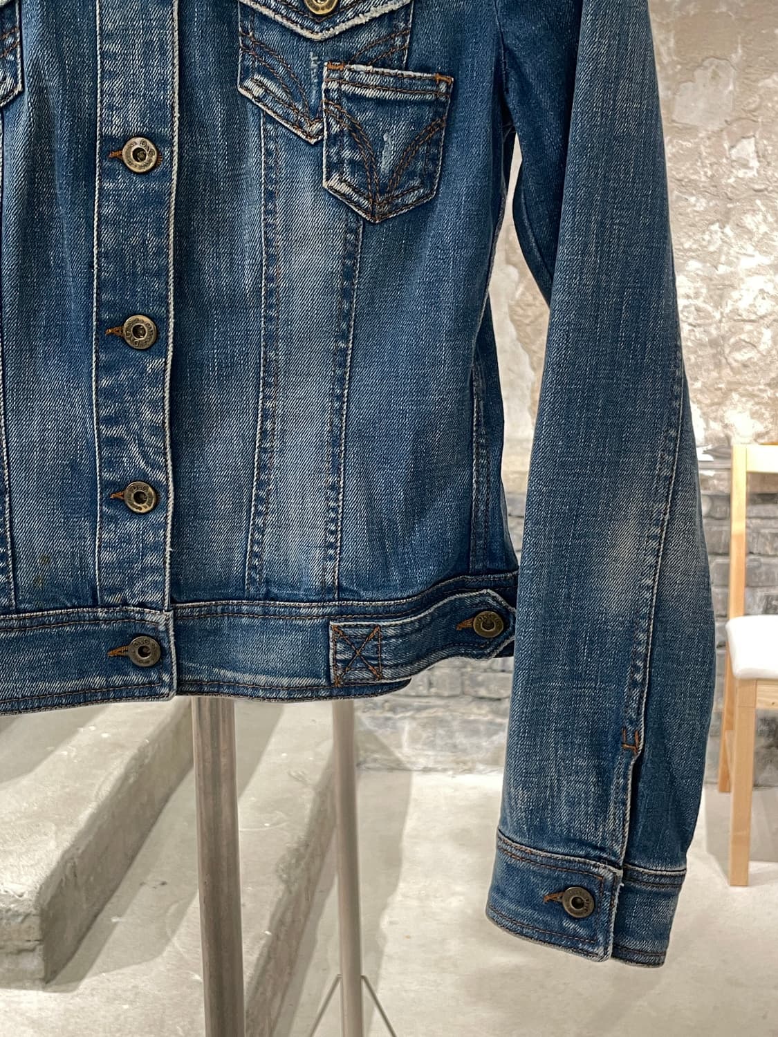 돌체 앤 가바나 중청 크롭 워싱 데님 자켓 상품이미지5