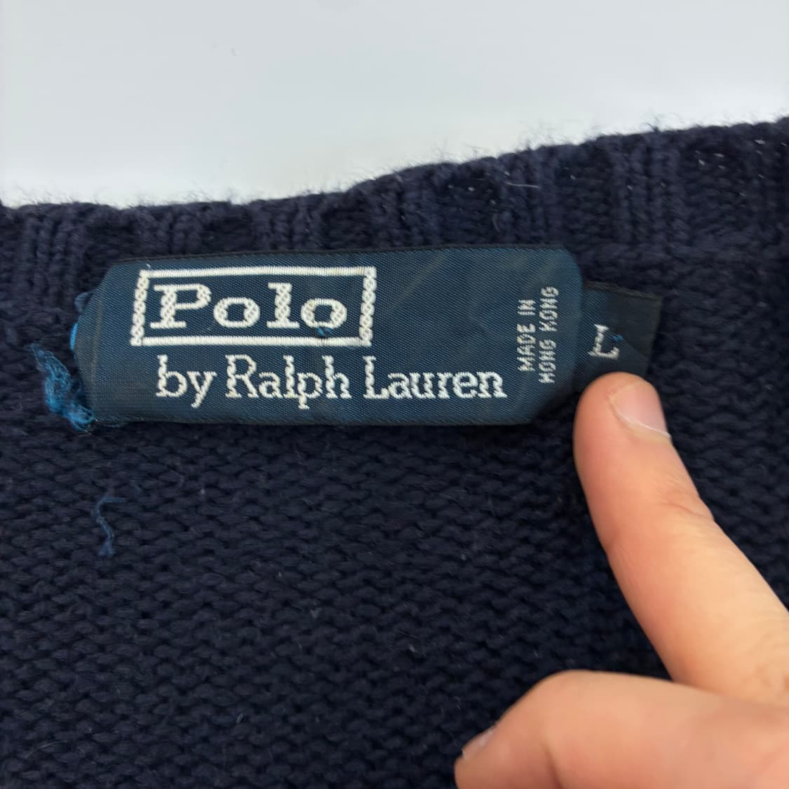 Polo 폴로 랄프로렌 네이비 코튼 네이비 라운드 니트 상품이미지4