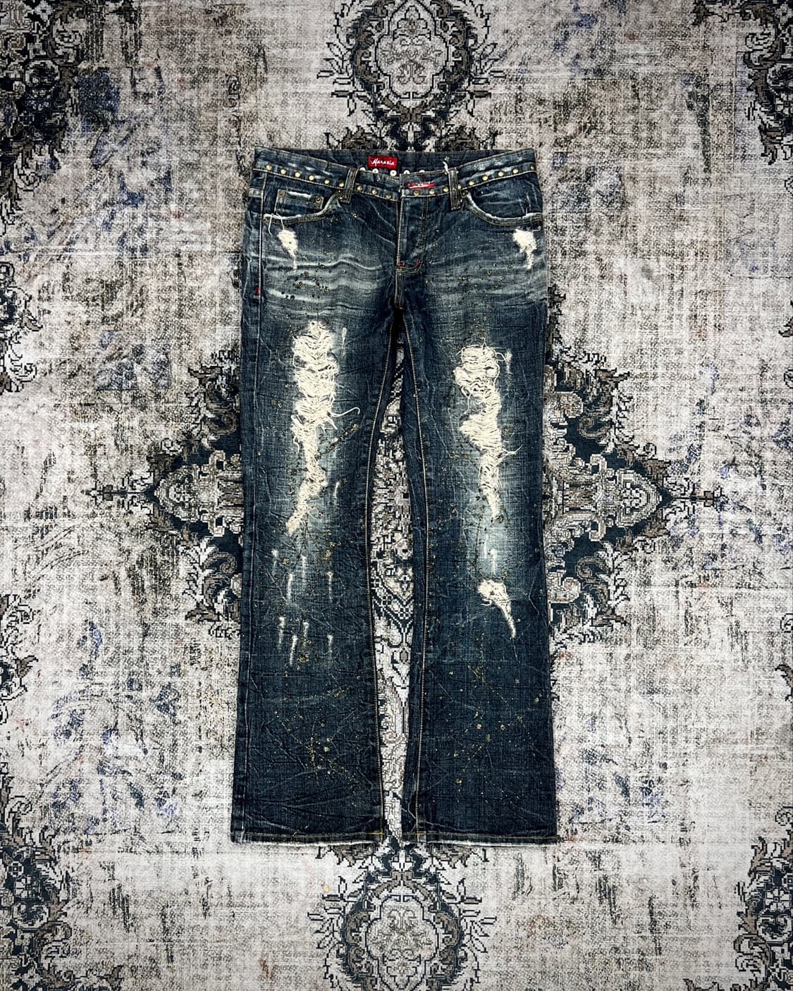 Manalia painting washed bootscut jeans 상품이미지3