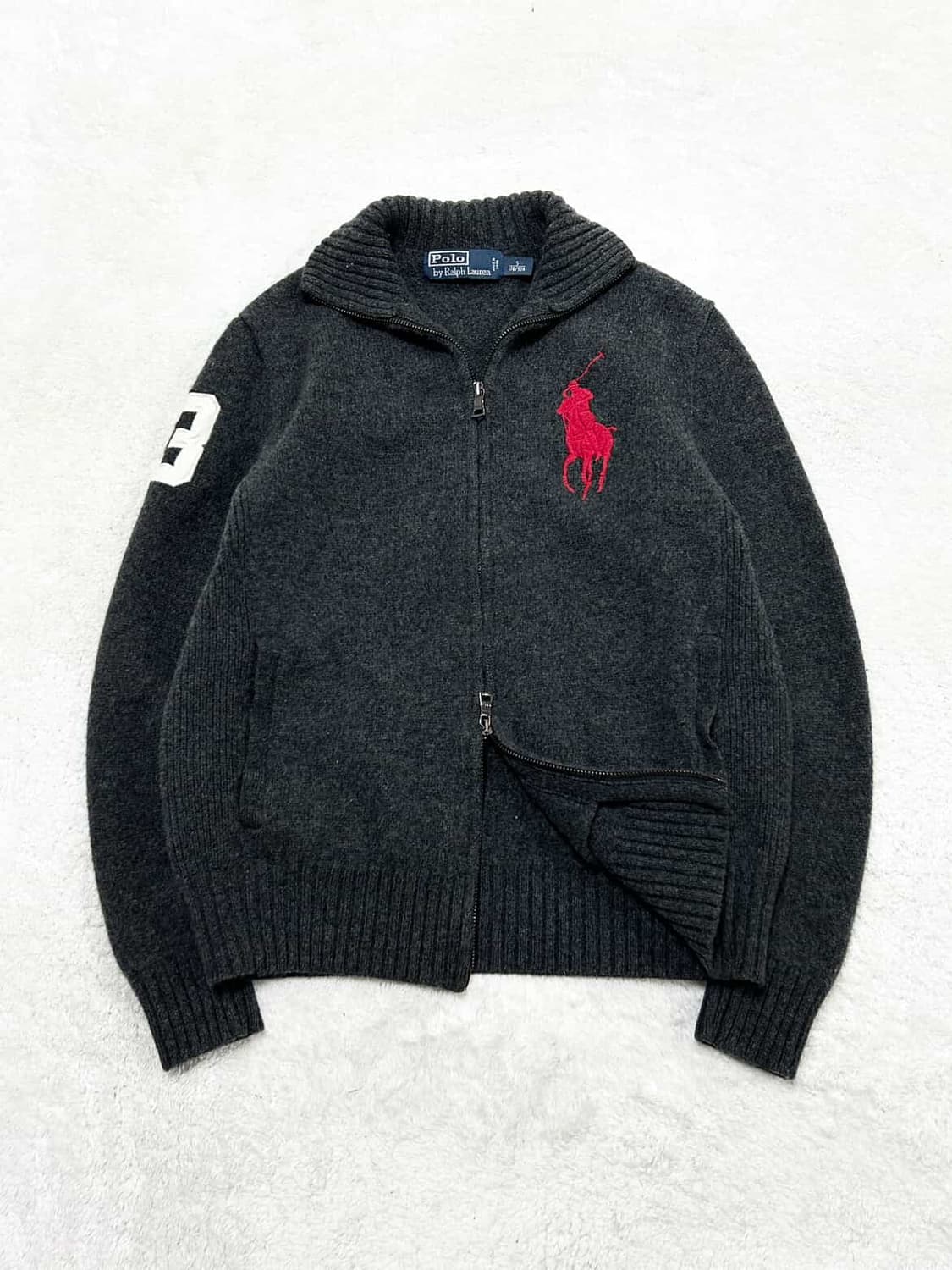 폴로 빅포니 투웨이 램스울 니트집업 상품이미지5