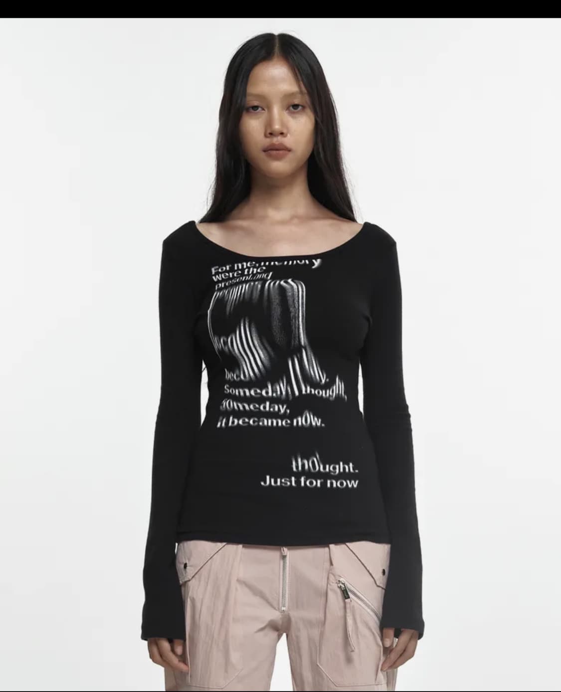 나체 플로우 슬림핏 롱슬리브 블랙 상품이미지2